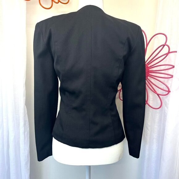 Mondi Vintage Military Double Breasted Jacket Crop Ladies Black Size SMALL/34 - Picture 2 of 9